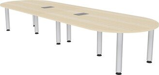 Skutchi Designs, Inc. 10 Person Racetrack Conference Room Table with Power Modules Post Legs