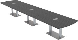 Skutchi Designs, Inc. 18Ft Arc Rectangle Powered Modular Conference Table Square Metal Bases