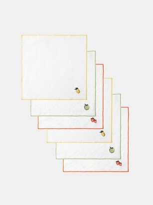 The Conran Shop Set Of Six Verdura Fruit-embroidered Linen Napkins