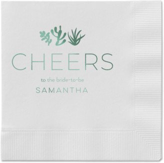 Wedding Napkins: Desert Greenery Napkin, Green, White