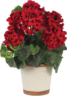 Geranium Silk Plant with Vase