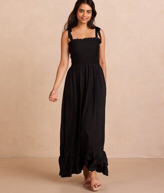 The Silky Luxe Smocked Maxi Dress - Sea Urchin