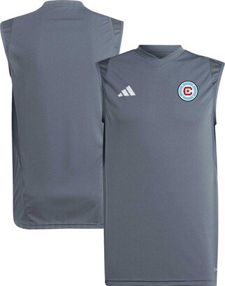 Men's Gray Chicago Fire 2023 On-Field Sleeveless Training Jersey