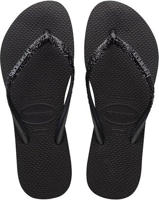 Slim Glitter II Flip Flop Sandal (Black/Dark Grey) Women's Shoes