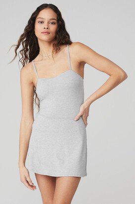 Alosoft Courtside Tennis Dress in Athletic Heather Grey, Size: 2XS |