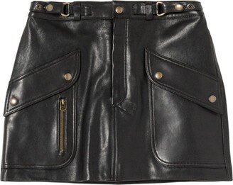 Racer leather mini skirt