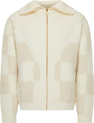 Checked Boucle zipped cardigan
