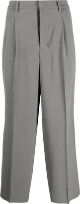 Straight-Leg Pleat-Detail Trousers-AA