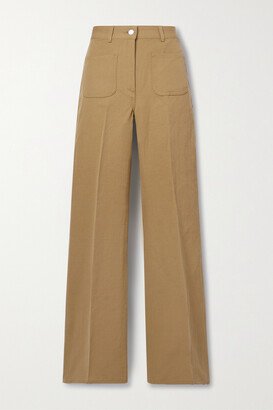 Danbeth Linen And Cotton-blend Canvas Straight-leg Pants - Brown