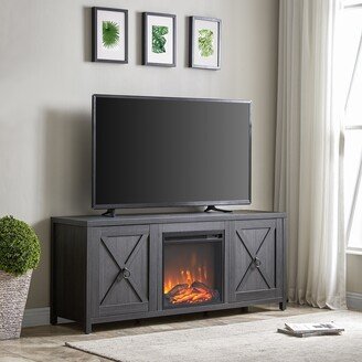 Heath & Cliff Granger 58 TV Stand with Log Fireplace Insert