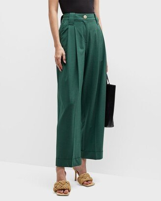 Drapey Melange Cropped Pants