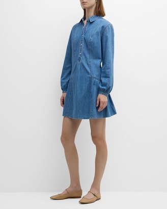 Chaia Long-Sleeve Denim Mini Shirtdress