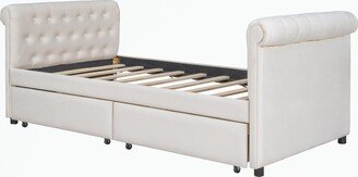 Twin Size Upholstered daybed with Drawers-AA