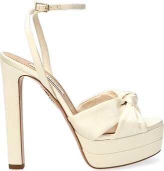 Platform Knotted Ankle Strap Sandals