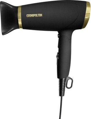 Cosmopolitan Foldable Hair Dryer with Smoothing Concentrator (Black and Gold)