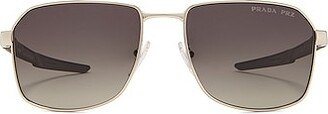 Square Frame Polarized Sunglasses in Grey