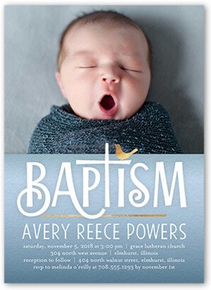 Baptism Invitations: Gradient Christening Boy Baptism Invitation, Blue, Standard Smooth Cardstock, Square