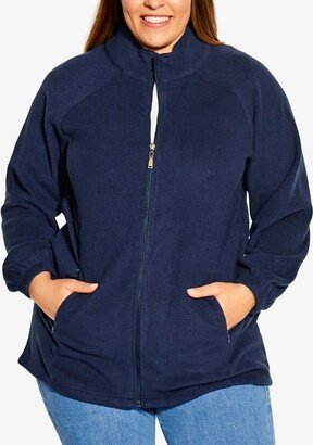 Plus Size Polar Fleece Zip Jacket