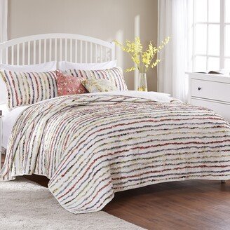 Bella Ruffled Floral 3-piece Cotton Quilt Set