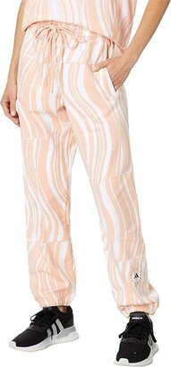 TrueCasuals Sweatpants HR9245 (Blush Pink/White) Women's Casual Pants