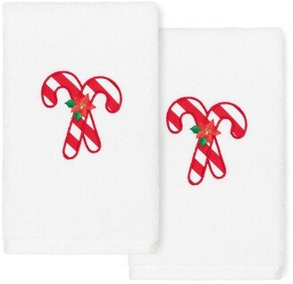 Christmas Candy Cane Hand Towel - Set of 2