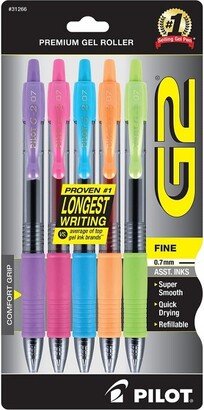 Pilot G2 Retractable Gel Pens Fine Point Assorted Ink 5/Pack (31266) 409473