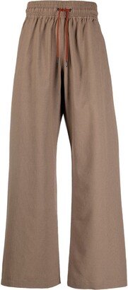 Wide-Leg Drawstring-Waist Trousers