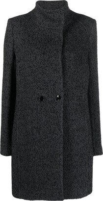 High-Neck Double-Breasted Coat-AA