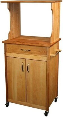 Wood Microwave Cart in Brown-Pemberly Row