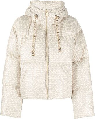 Monogram-Drawstring Puffer Jacket