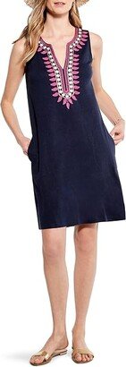 Petite Summer Retreat Dress (Indigo Multi) Women's Dress