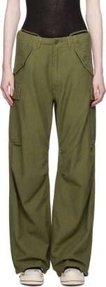 Green Wide-Leg Cargo Pants