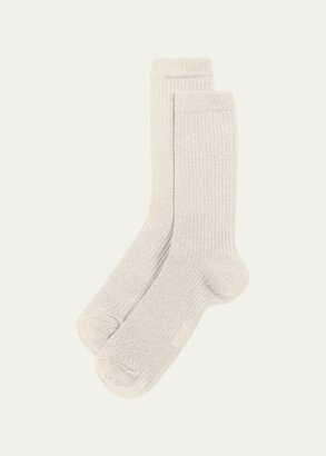 Ribbed Cashmere-Blend Crew Socks