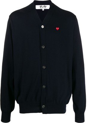 Heart logo V-neck cardigan-AA