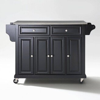 Full Size Stainless Steel Top Kitchen Cart Black/Stainless Steel