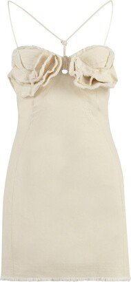 Frayed Mini Halter Dress