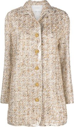 Single-Breasted Tweed Coat