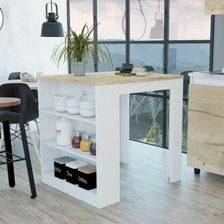 Aoolive Modern and elegant 3-Drawer Kitchen Island