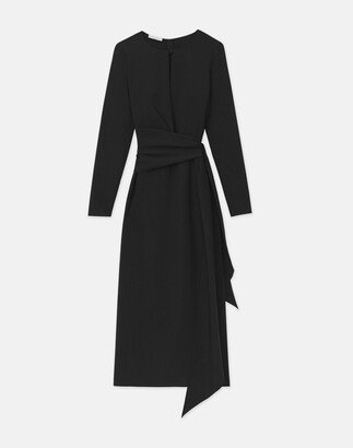 Petite Responsible Finesse Crepe Keyhole Wrap Sash Dress