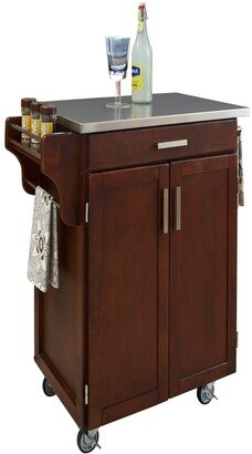 Cuisine Cart Cherry Finish Stainless Top