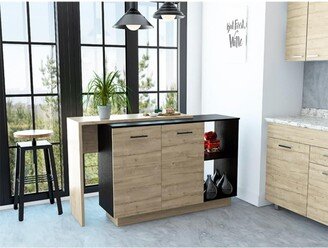 IGEMAN Kitchen Storage Cabinet with 2-Shelf 1-Drawer 3-Division, Floor Sideboard and Buffet Server Cabinet, Entryway Console Cabinet