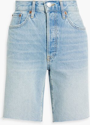 Faded denim shorts-AA