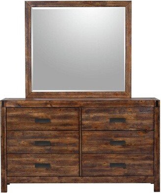 Wren 6 Drawer Dresser and Mirror Set Chestnut