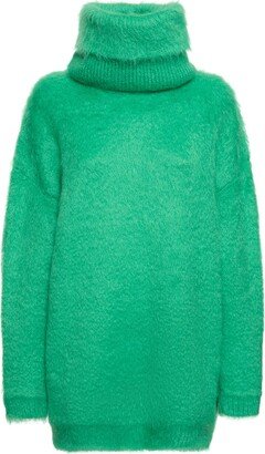 Mohair blend turtleneck mini dress