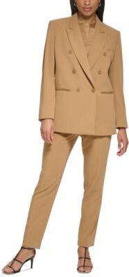 Petite Peak Lapel Double Breasted Blazer Straight Leg Essex Pants