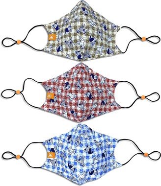 ConStruct x Best Friends Unisex Gingham Dog Curved Mask, 3 Pack