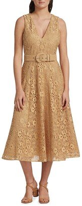 Lace Fit-&-Flare Midi-Dress