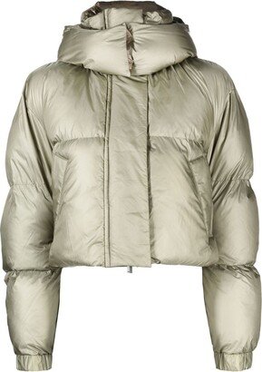 Hooded Cropped Puffer Jacket-AC