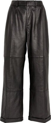 Leather Pleated Trousers