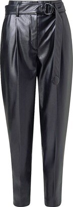 Fred Faux Leather Belted Pants